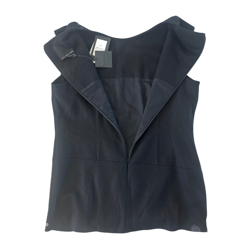 INTERMIX MARISSA WEBB Kristianne High Low Vest Black Sequin Wool Blend XS NWD‎ - Picture 9 of 12